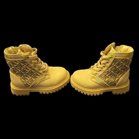 DKNY Girls' Toddler Taupe Combat Boot Size 5 - Picture 2 of 6